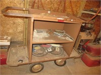 Metal garage cart on wheels. Measures 41.5" x 54"