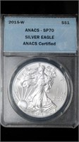 2015-w ASE Silver Eagle ANACS SP70