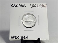1967 Centennial Silver 10 Cents Fish UNC