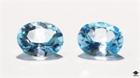 Caribbean Blue Topaz Gemstones 2pc