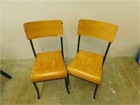 4 Wooden / Metal Stacking Chairs