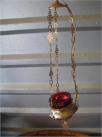 Red globe hanging lamp