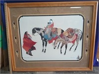 Carol griggs very nice framed Cherokee Indian art