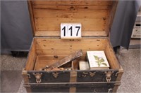 VTG Steamer Trunk W/ Contents Of Books-