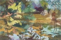 E. Fleisher Oil on Canvas Landscape