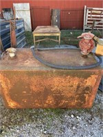 Square Fuel Tank with Hand Pump. Approx. 48" x 24"