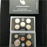 US Mint 225th Annivy Enhanced Uncirc Coin Set