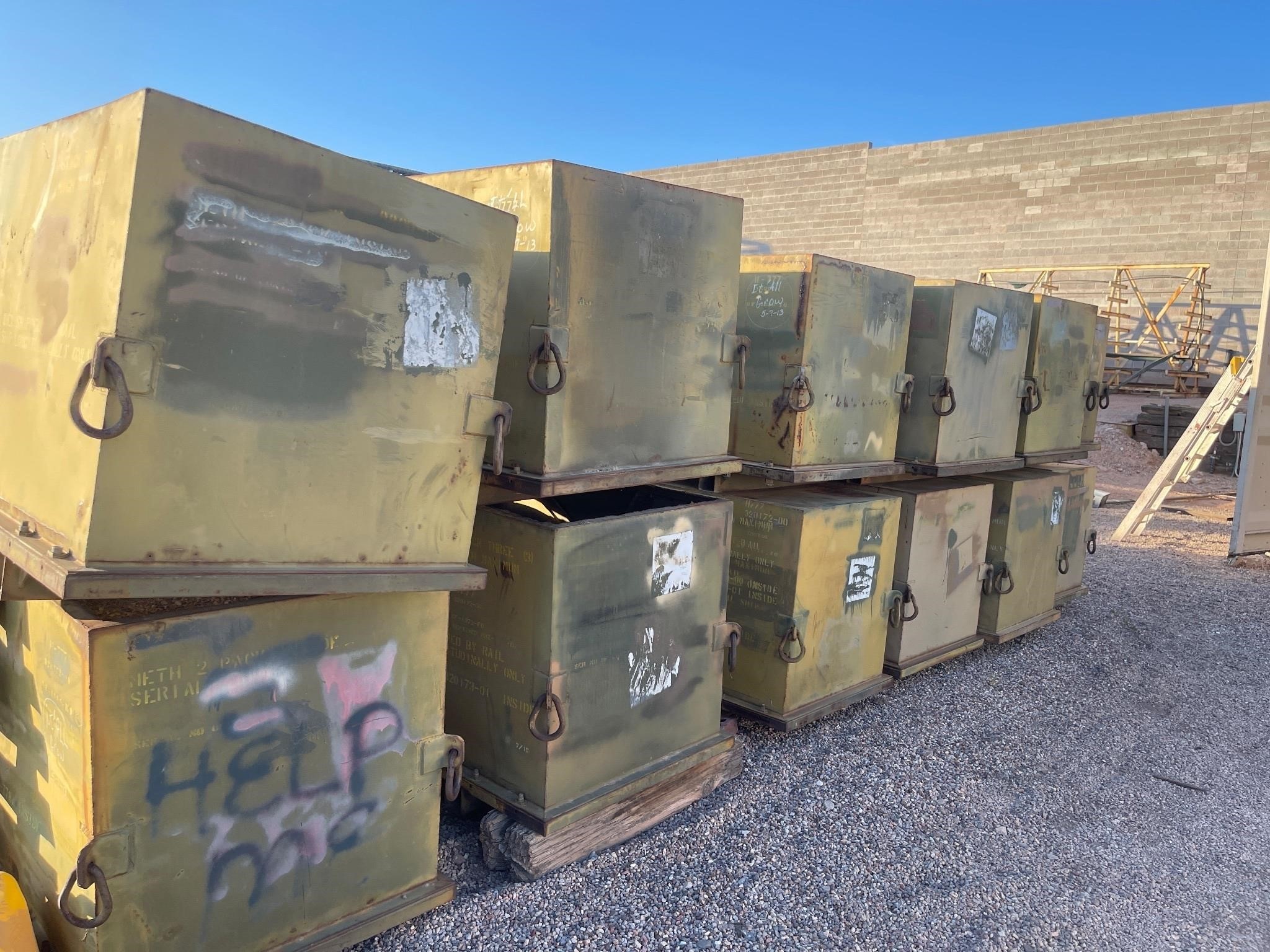 14pc 6ft MILITARY STEEL SHIPPING BOXES