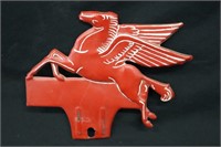 Vintage Pressed Steel MOBIL Pegasus License Plate
