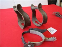 VINTAGE IRON STIRRUPS, ALUMINUM SPUR