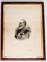 1880s British Military General Engraving by Walton