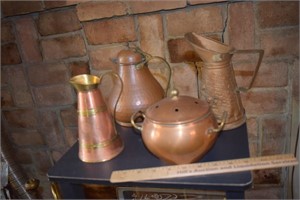 Lot of Copper Pitchers