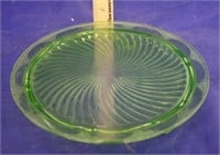 Green Glass Serving Plate