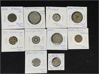 Lot of (10) transportation tokens