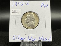 Jefferson Nickels:  1942-S Silver War Nickel