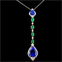 18K Gold 14.92ct Tanzanite & 0.65ctw Diamond Penda