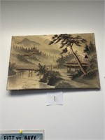 Vintage Japanese Silk Woven Picture