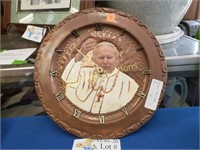 COPPER ROMAN NUMERAL WALL CLOCK OF POPE