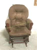 Cushioned rocking chair with ottoman