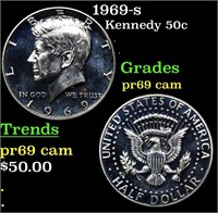 Proof 1969-s Kennedy Half Dollar 50c Grades GEM++