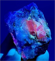 117 Gm Fluorescent Katlang Topaz Crystal On Matrix