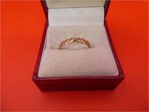10 K Yellow Gold Heart & Diamond Ring ,