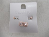 2-Pk Cezanne Rose Gold Earrings