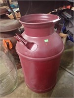 RED PAINTED MILK CAN - NO LID