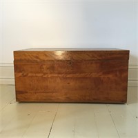 ANTIQUE DOVETAILED WOODEN CHEST HEAVY