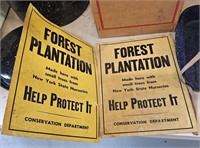 2 Forest Plantation Cardboard Signs