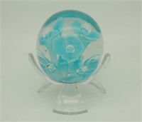 Vintage 3 1/2" Solid Glass Tulip Paper Weight