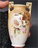 5" Nippon Hand-Painted Floral Vase