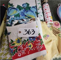Vintage Tablecloth, TeaTowels, Shelf Paper
