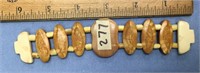 Small 6" fossilized ivory bracelet, no clasp   (a