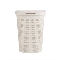 Ivory Plastic Laundry Basket 60l