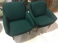 PAIR OF UPHOLSTERTED MID CENTURY CHAIRS