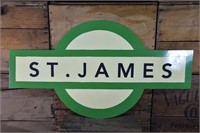 St James Hand Painted Tin Sign - REPRO