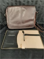 Genuine Leather 15" Laptop Bag & Notepad Portfolio