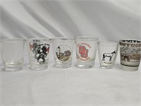 6 RANDOMLY PULLED SOUVENIR SHOT GLASSES