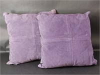 Two Suede Purple Throw Pillows