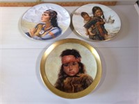 3 Native American collector plates