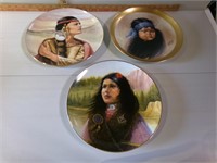 3 Native American collector plates
