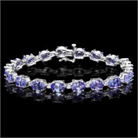 `14k Gold 19.00ct Tanzanite & 0.75ct Diamond Brace