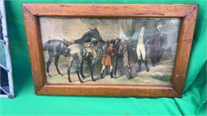 Antique framed print.  10 x 17 inches