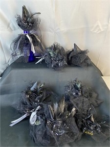 6 Witches Hat and Skirt Bottle Topper Sets