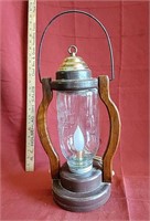 Lighted Solid Wood Lantern