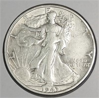 1943-S USA 90% Silver Walking Liberty Half Dollar