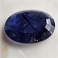 CERT 13 Ct Faceted Hue Enhanced Madagascar Blue Sa