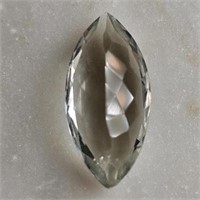 CERT 5.20 Ct Faceted Green Amethyst, Marquise Shap
