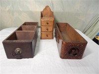 Vintage Sewing Cabinet Wood Drawers +